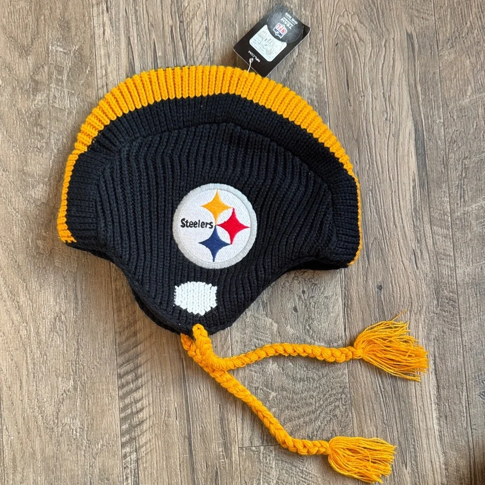 Steelers Kids Knit Hat - Black and Yellow - One Size